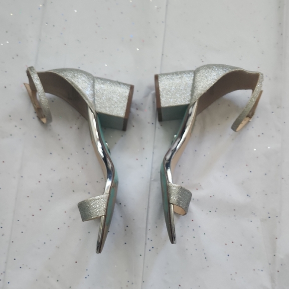 Betsey Johnson Glittering Silver Heels - Picture 2 of 9